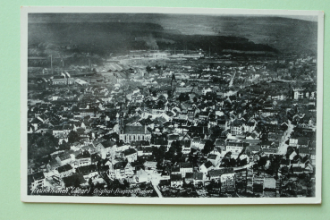 Postcard aerial view PC Neunkirchen 1930-1950 streets factories Industry Town architecture Saarland